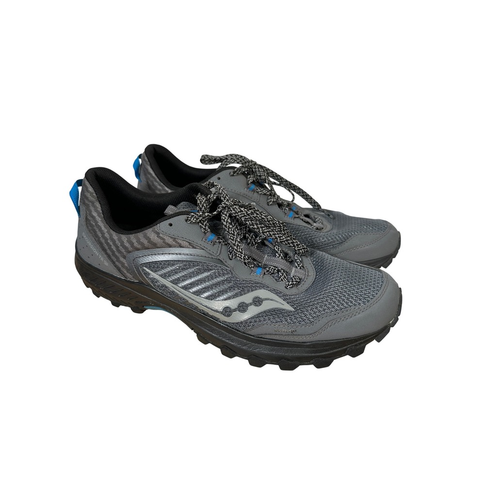 Saucony Excursion TR 15 Grey Blue Mesh Trail Running Sneakers Athletic Mens 14
